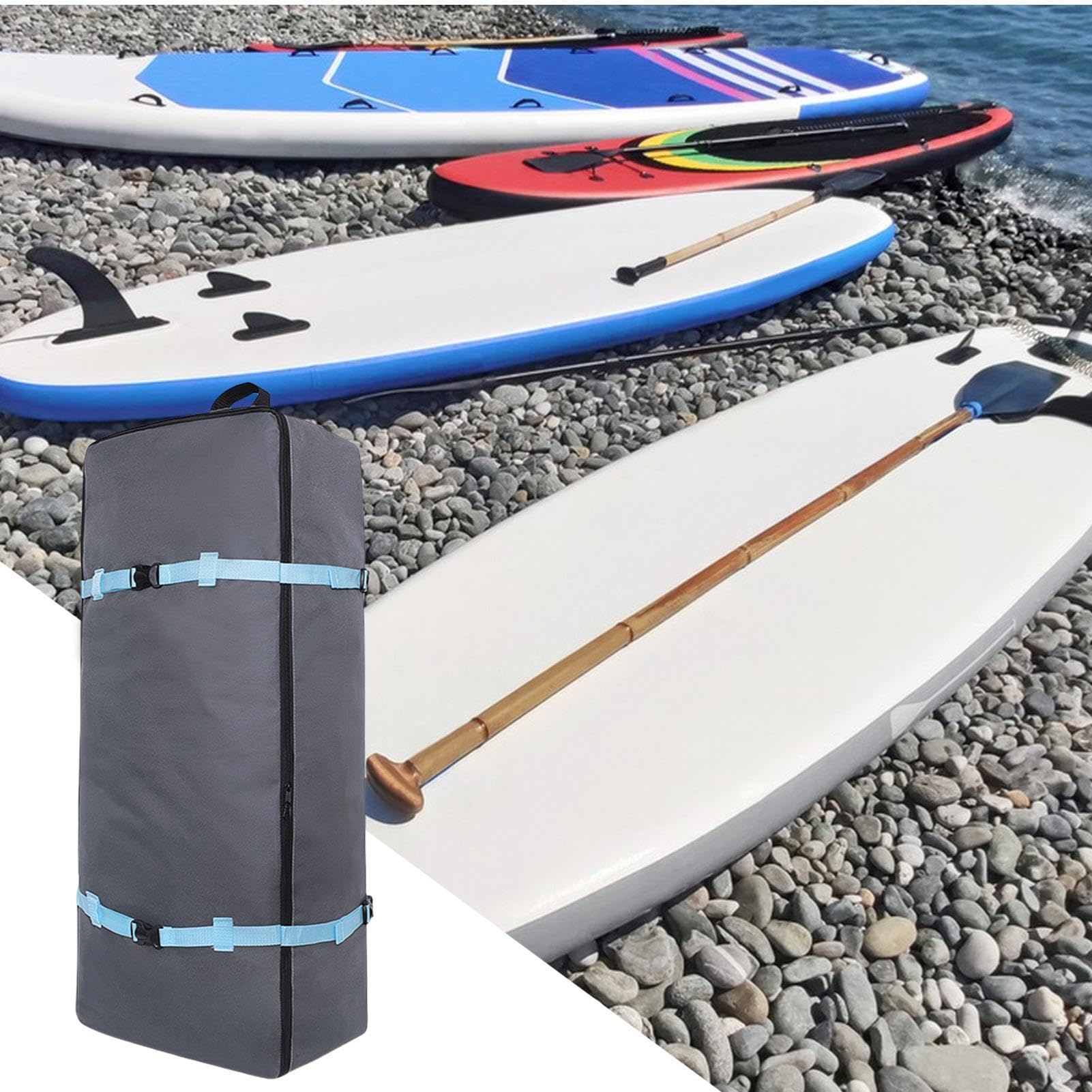 Wasserdichte Tasche für Paddelboard, Aufbewahrungstasche mit Reißverschluss, große Kapazität, tragbare Tragetasche mit Griff, 40 x 20 x 80 cm, Mehrzweck-Aufbewahrungstasche für Surfbretter,