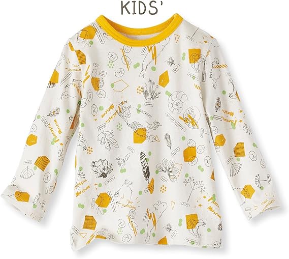 Amazon フェリシモ ママイラストレーターよしいちひろさんとつくった 親子でミュージアム気分に浸れる ｔシャツ キッズ ホワイト イエロー 9 Tシャツ カットソー 通販