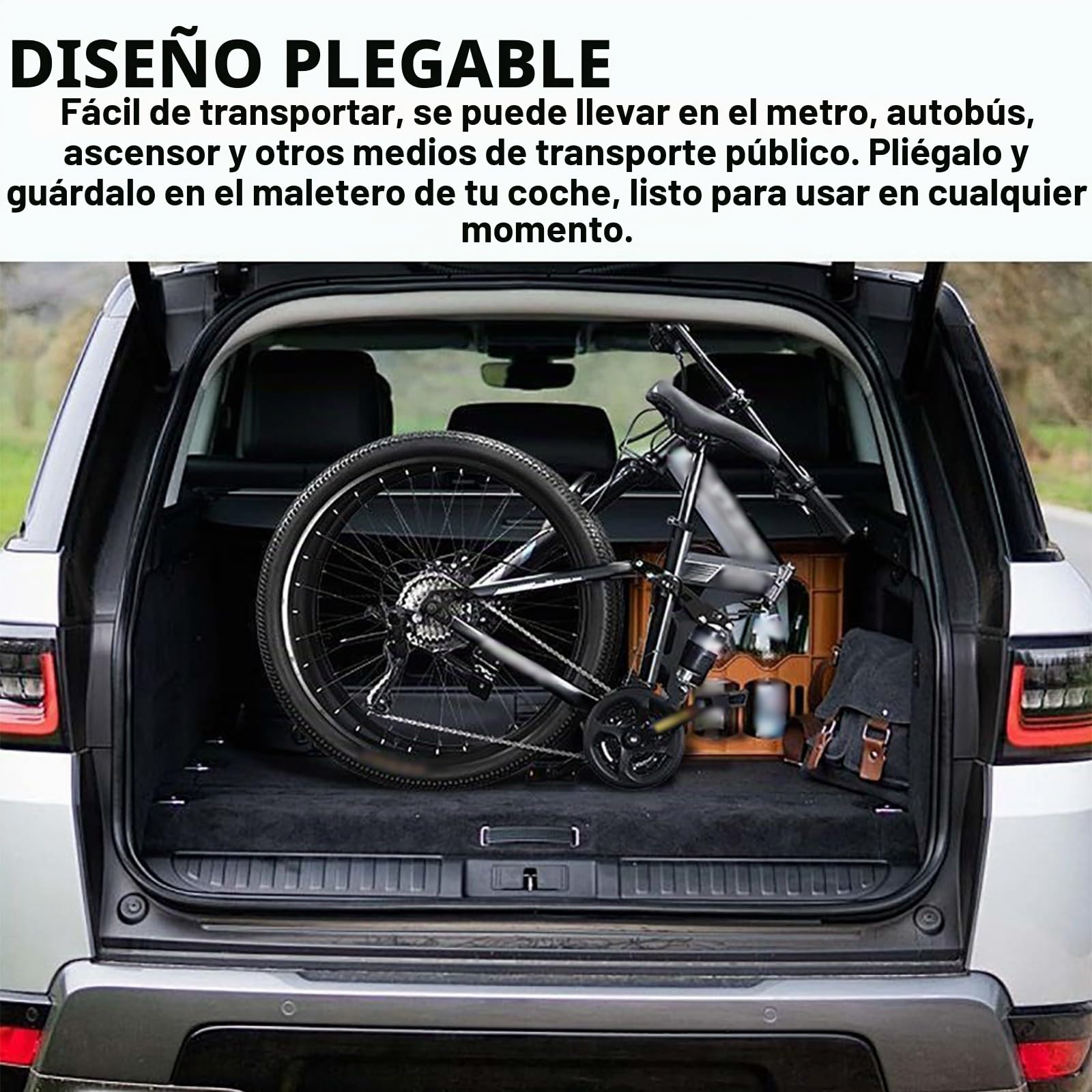 Bicicleta De Montaña Plegable De 24/26 Pulgadas con Suspensión Doble De 21 Velocidades Y Ruedas Integradas, Cuadro De Acero De Alto Carbono, para Adultos, Hombres Y Mujeres