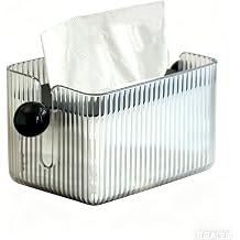 Self-Weight Pressing Tissue Box | Top Iron Cover Presses Tissues | Last Sheet Stays Flat | Visible Remaining Tissues, Works with Any Tissue | Living Room, Bedroom, Dining Table Decor