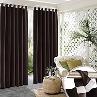 Vista 22 de RYB HOME Cortinas para exteriores para patio – 2 paneles cortinas para exteriores desmontables con parte superior adhesiva, impermeables, opacas