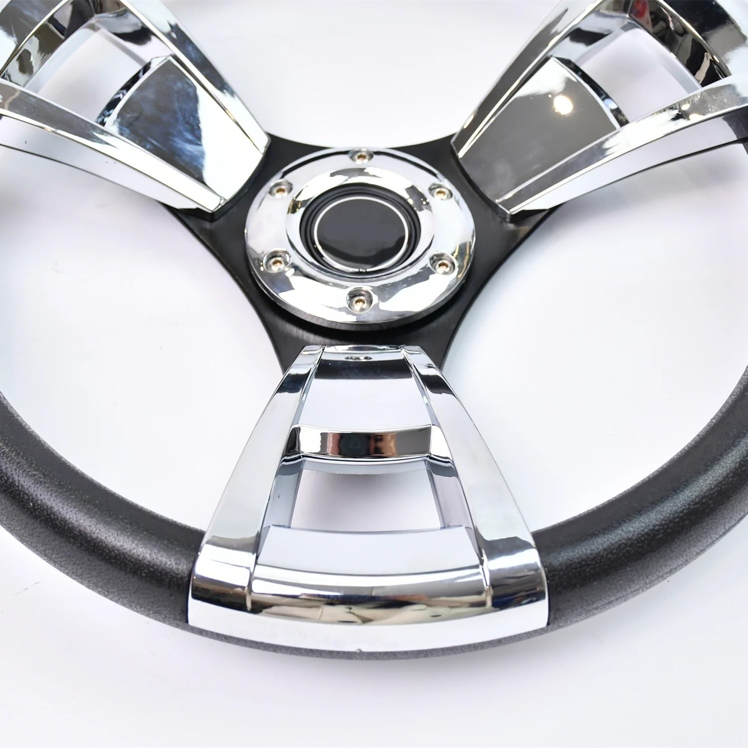 Volante da corsa universale in PU 350 mm con staffa di profondità 50