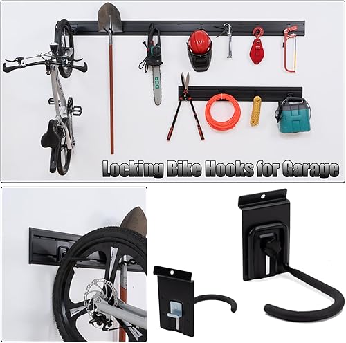 Miniatura 21 de Slatwall Panel organizador de pared de garaje, sistema de almacenamiento de pared de listones de garaje de alta resistencia, paneles de pared