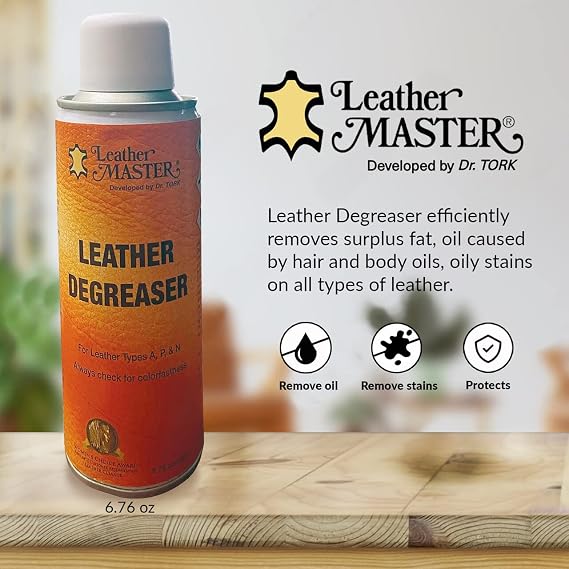 LEATHER MASTER Leather Care Degreaser (6.76 oz.)-The Ultimate Leather Cleaner Degreaser Spray For Any Leather Cleaning & Detailing Kit | Perfect For Leather Carpet, Car Interior, Furniture