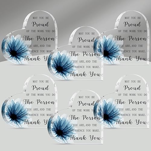 Bucherry 6 carteles de agradecimiento con texto en inglés «May You Be Proud of The Work You Do», regalos de agradecimiento acrílico, regalos