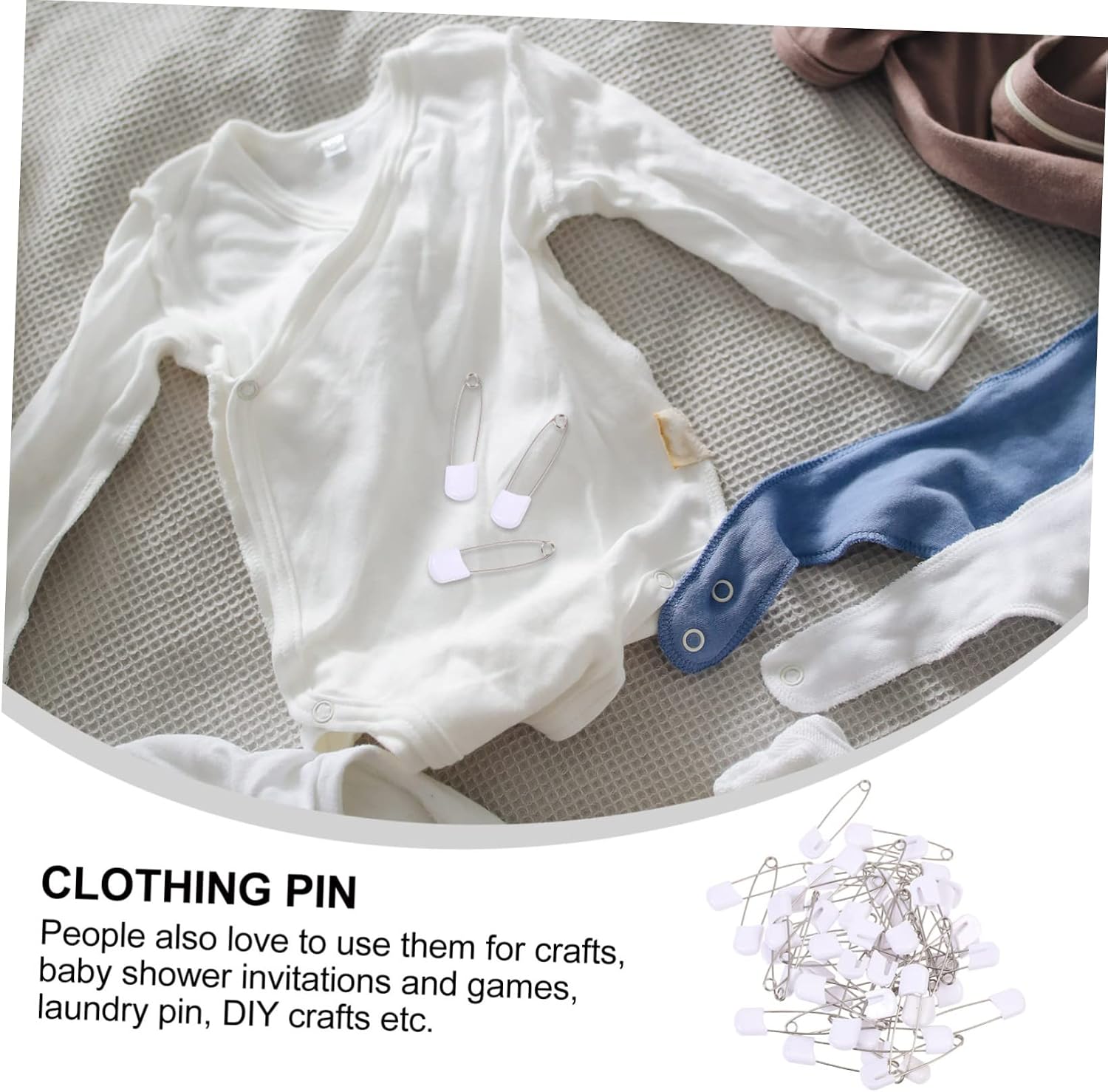 50pcs Safety Brooch Multifunctional Clothing Pin for Diapers Crafts and Safe Design Covered Ends