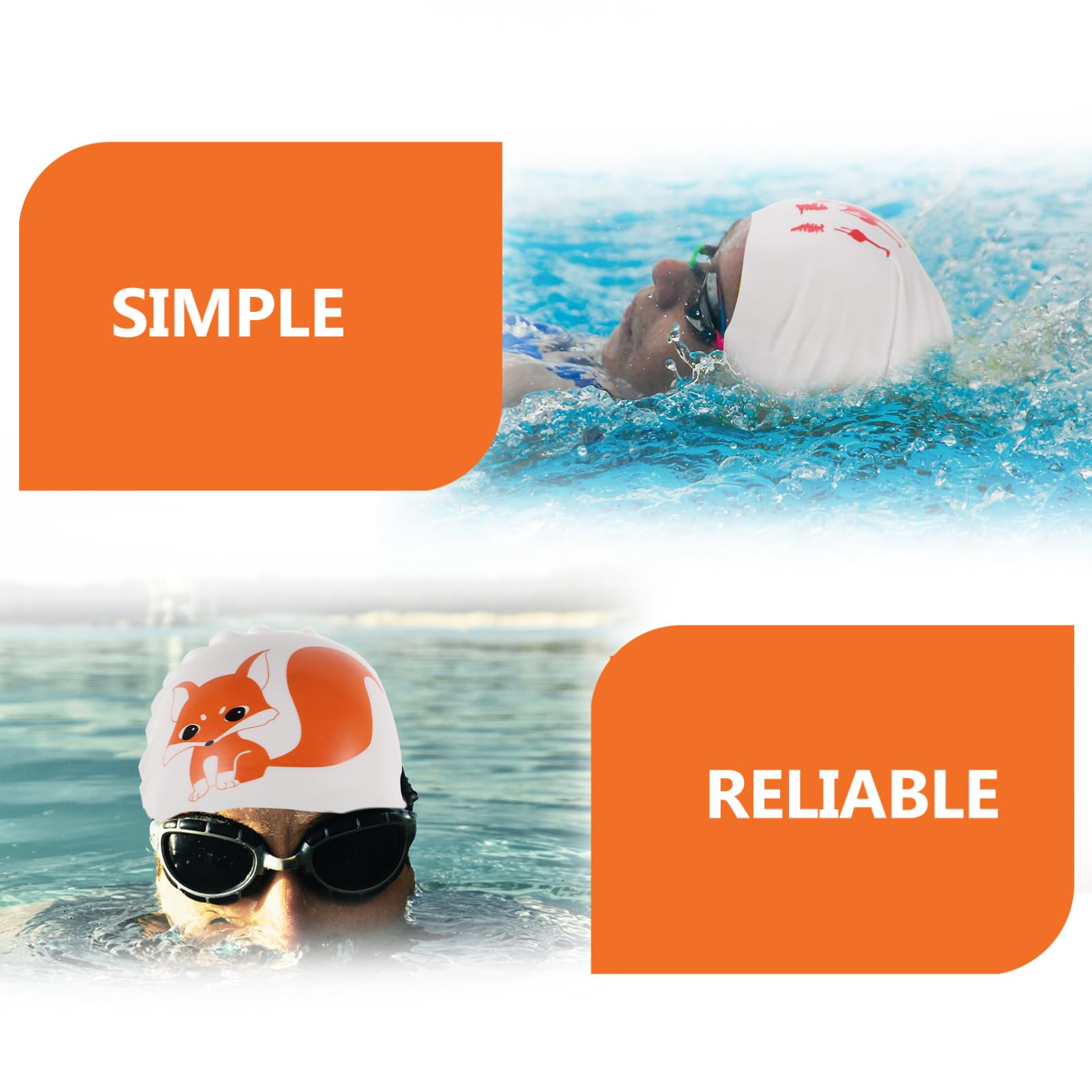 SUPVOX Bonnet De Bain en Silicone Baignade Lunettes De Natation Bonnet De Bain en Tissu pour Enfants Bonnets De Bain pour Femmes Capuchons Arène Mer Gel De Silice
