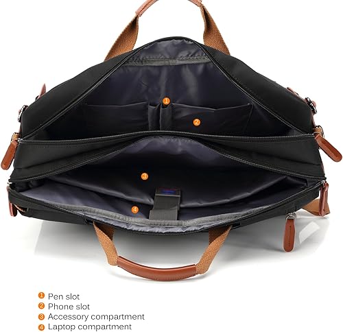 Miniatura 7 de Mochila convertible, bolsa de mensajero, bolsa de hombro, funda para laptop, maletín de negocios, mochila de viaje multifuncional para laptop de