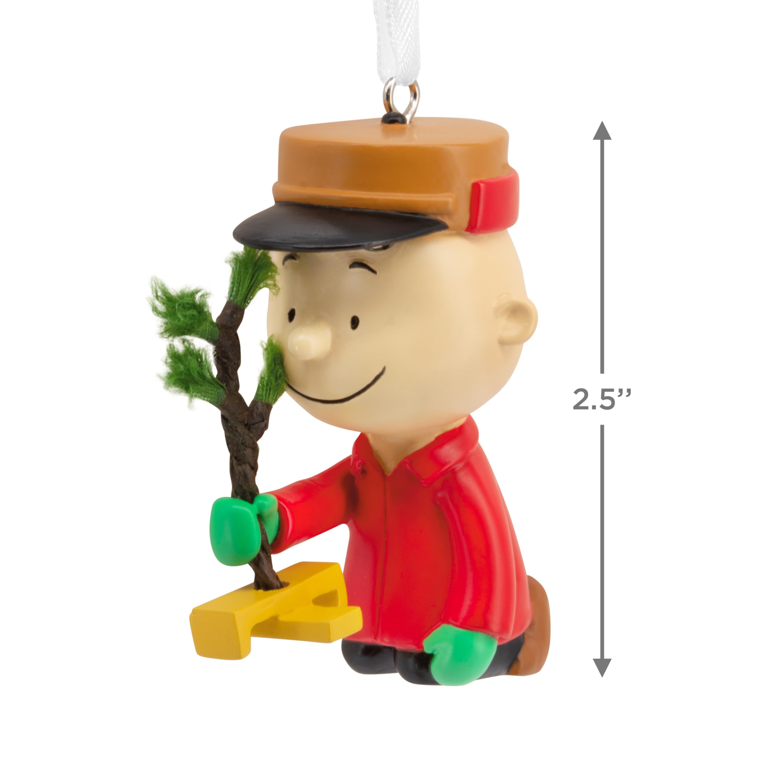 Hallmark Christmas Ornament, Peanuts Charlie Brown Kneeling with Tree Ornament, Gifts for Peanuts Fans