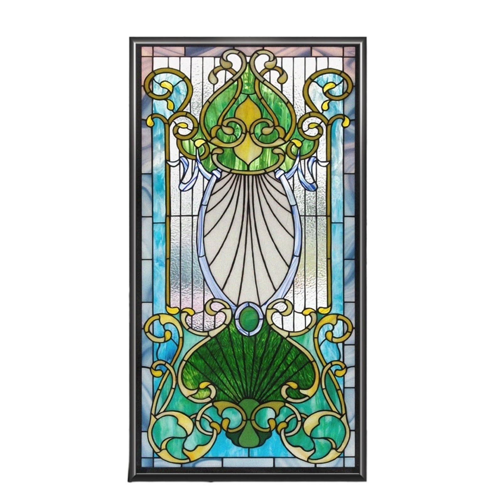 Fensterfolie PVC-Sonnenschutzfolie, klebstofffrei, Vintage-Muster, Milchglastür-Tönungsfolie für Dekor(80cmx180cm)