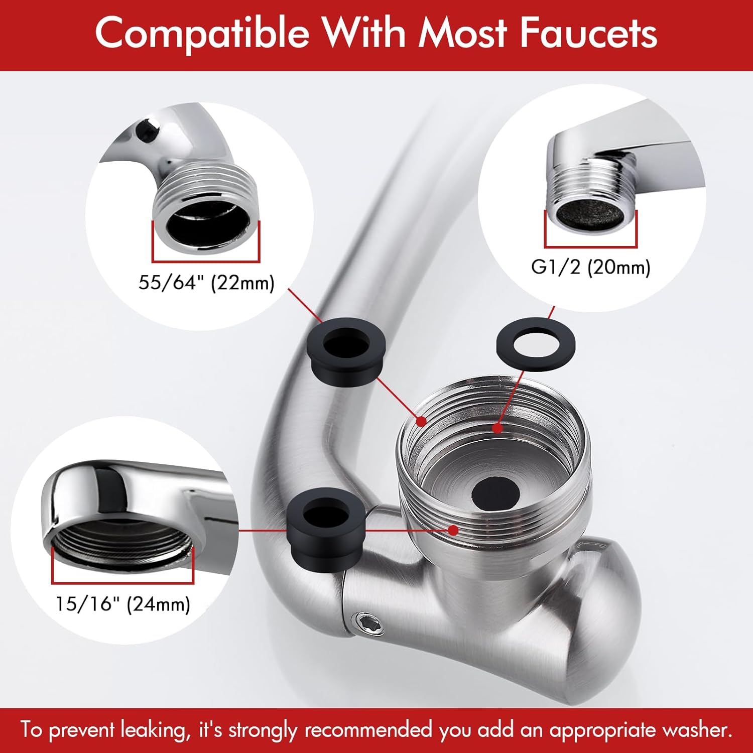 BAGNOLUX Brass 1080° Swivel Faucet Extender for Bathroom Sink, 2 Modes Rotating Faucet Extension Spout, Universal Splash Tap Faucet Aerator Attachment Adapter for Bathroom Sink, Brushed Nickel