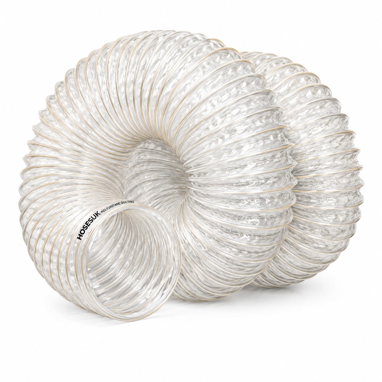 38mm Antistatic PU Flexible Ducting Hose for Dust, Air & Fume Extraction – Flame Retardant Polyurethane Ventilation Hose for Woodworking & CNC Systems 4 Metre