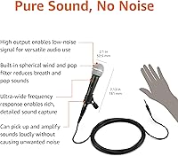 Vista 3 de Yaxa Basics Dynamic Microphone - Professional Vocal Mic with Cable for Karaoke, Podcasting, Live Performance