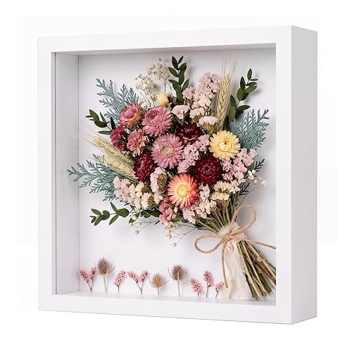 3D Bilderrahmen 22 x 22cm Tief 4,4 cm zum Befüllen, Weiß