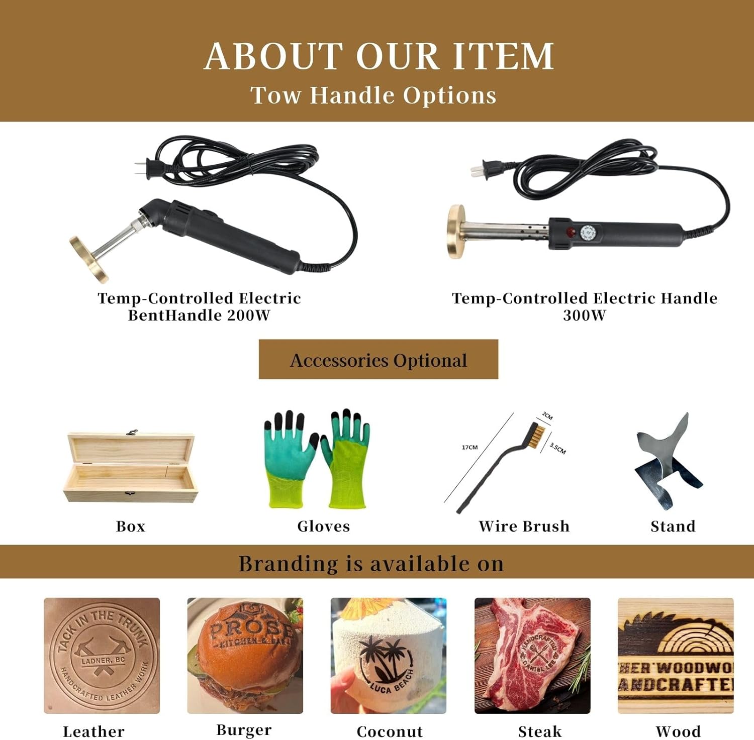 Hatchaa Custom Electric Branding Iron for Wood, Black Adjustable Temperature Wood Branding Iron for Leather Food Meat Bread, Wood Burning Stamp for Wedding Gift & Handcraft Design, Woodworking Tool