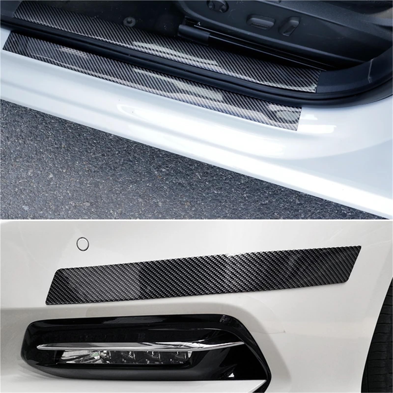 Adesivi per paraurti auto, battitacco, pellicola protettiva in vinile per carrozzeria in fibra di carbonio, antigraffio spoiler inferiore spoiler protezione(7cm 2.5m 1pc)