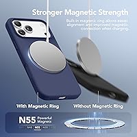 Vista 1252 de GONEZ Funda de silicona para iPhone 15 Pro Max, compatible con Magsafe, protector de cámara + protector de pantalla, forro de microfibra suave Negro