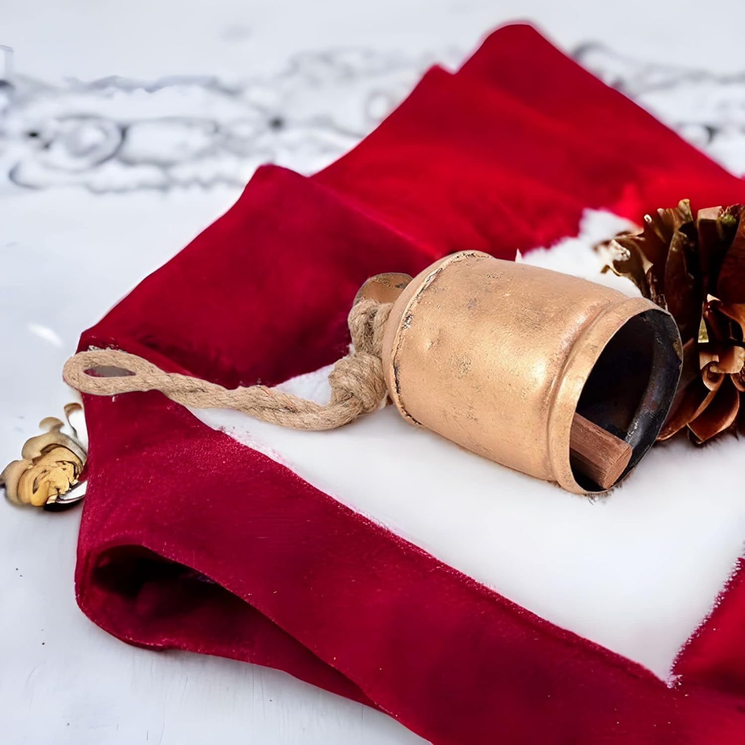 Cow Bells Brass Small for Crafts Bell for Door Metal Gold Decorative Vintage Hanging Decorations Christmas Garland Decoration
