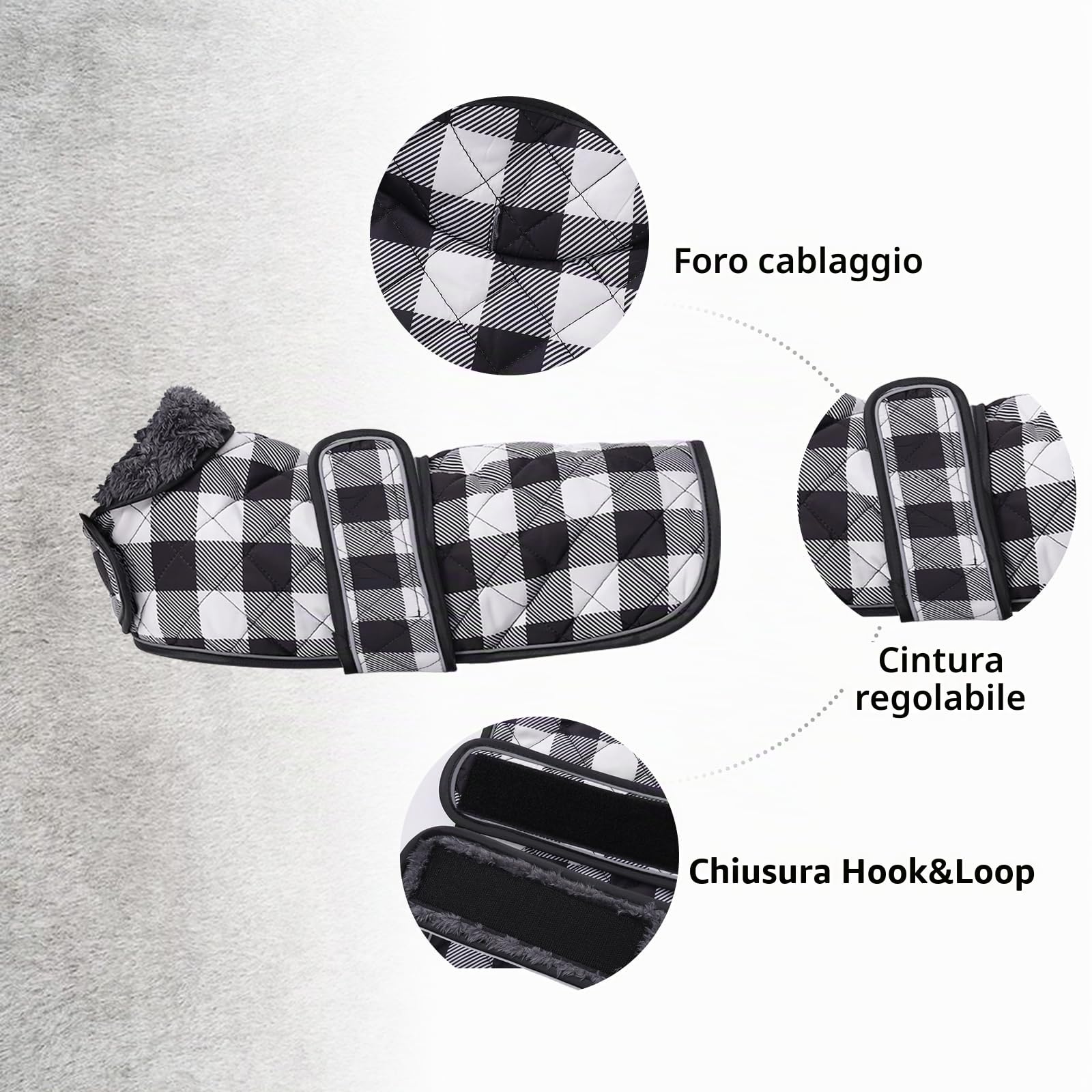 Geyecete Impermeabile Cappotto Cane, Bassotto Invernale Cappotto,Giacca del Cane con fodera in pile calda all'interno,Abbigliamento Regolabile per Cani all'aperto per Miniatura Bassotto-Nero-M