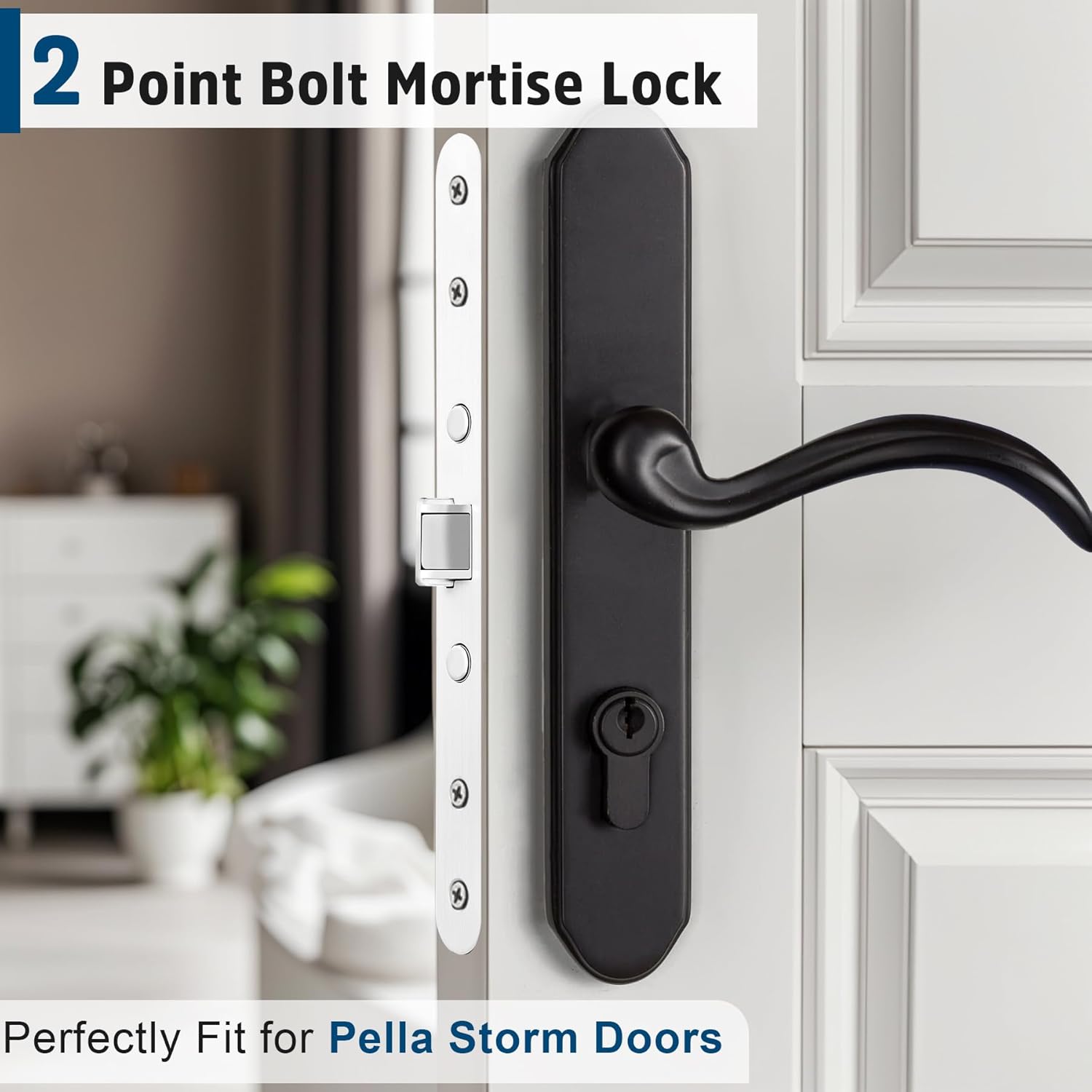 for Pella Storm Door Lock Replacement Fit for Pella Storm Doors,Replacement for Pella Storm Door Lock Body Parts White Face Plate Five-Years Free Replacement