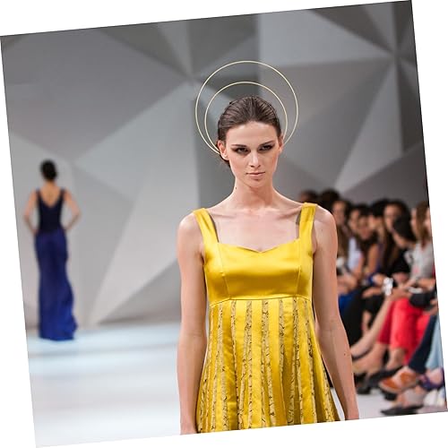 Miniatura 8 de WOFASHPURET 2 Pcs Crown Tiara Headband Bridal Hair Accessories Angel Ha Lo Crown Headband Ha Lo Headband Frame Ha Lo Headpiece Crown Halos Tiara