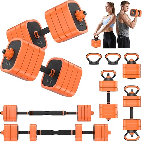 Rendpas Adjustable Dumbbells Set, 45/65/85 lbs Free Weight Set with Connector, 4 in1 Dumbbells Set for Home Gym Workout