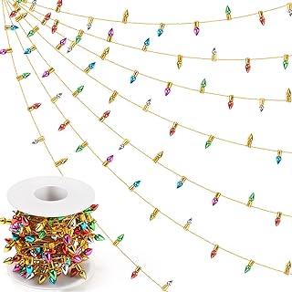 Dollhouse Miniature Fake Light String Dollhouse Christmas Decoration Colorful String Lights Model Doll House Miniature Furniture Accessories for Dollhouse Decor (Cone Style,197 Inch)