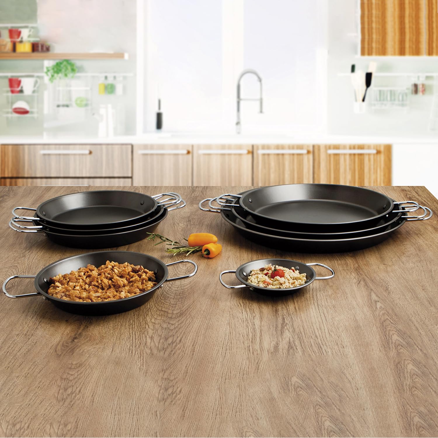 Quid Senia patelnia Paella, stal węglowa, piec i indukcja, 46 cm, czarna
