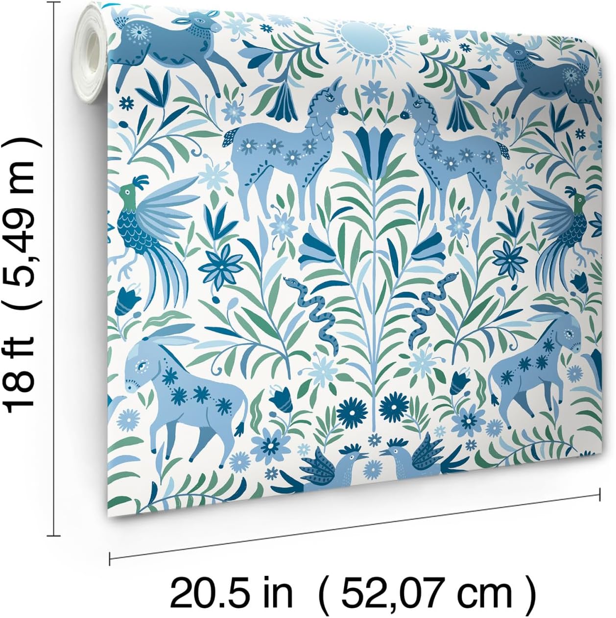 RoomMates Whimsical Creatures Blue Peel & Stick Wallpaper