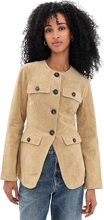 [BLANKNYC] Womens Cinnamon Crunch Suede Blazer
