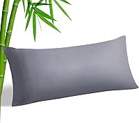 BEDELITE Cooling Bamboo Rayon Body Pillow Cover 20x54" - Breathable Silky Soft Case for Hot Sleepers, Night Sweats, Grey