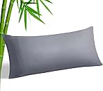 BEDELITE Body Pillow Cover, Rayon Made from Bamboo, Cooling Body Pillow Pillowcase for Hot Sleepers and Night Sweats, Breathable & Silky Soft Full Long Pillow Case Cover (Grey, 20x54 Inches)