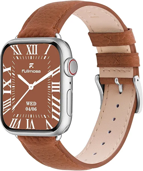 Fullmosa Leather Bands Compatible Apple Watch Band 38mm 40mm 41mm 42mm 44mm 45mm 49mm, Dressy Chic iWatch Strap with Case for iWatch Series 9 8 7 6 5 4 3 2 1 SE Ultra 2 1 for Women