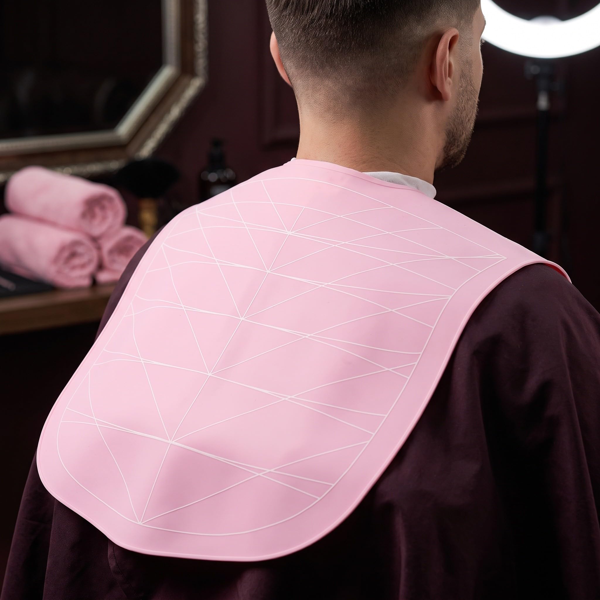 TOYANDONA 2 Pezzi Mantellina Parrucchiere in Silicone Rosa, Ampia,