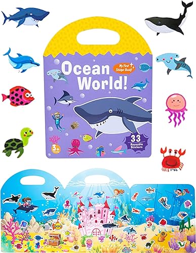 Miniatura 1 de Libro portátil silencioso de gelatina, libro de calcomanías reutilizable para niños, actividades de aprendizaje preescolar para niños pequeños,