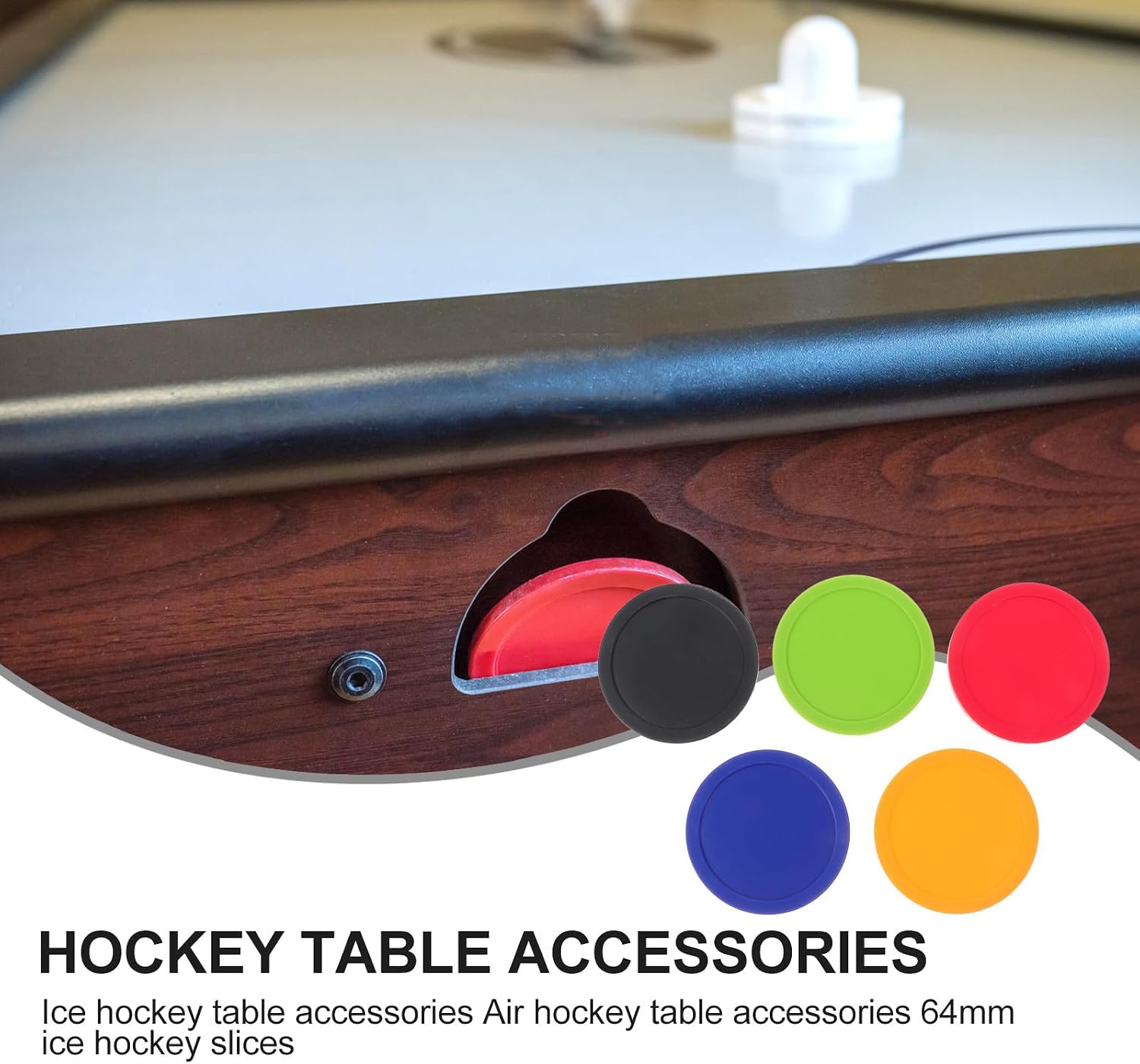 5 Pcs Air Hockey Pucks Set 64Mm Round Replacement Indoor Hockey Pieces Table Accessories Game Room Supplies