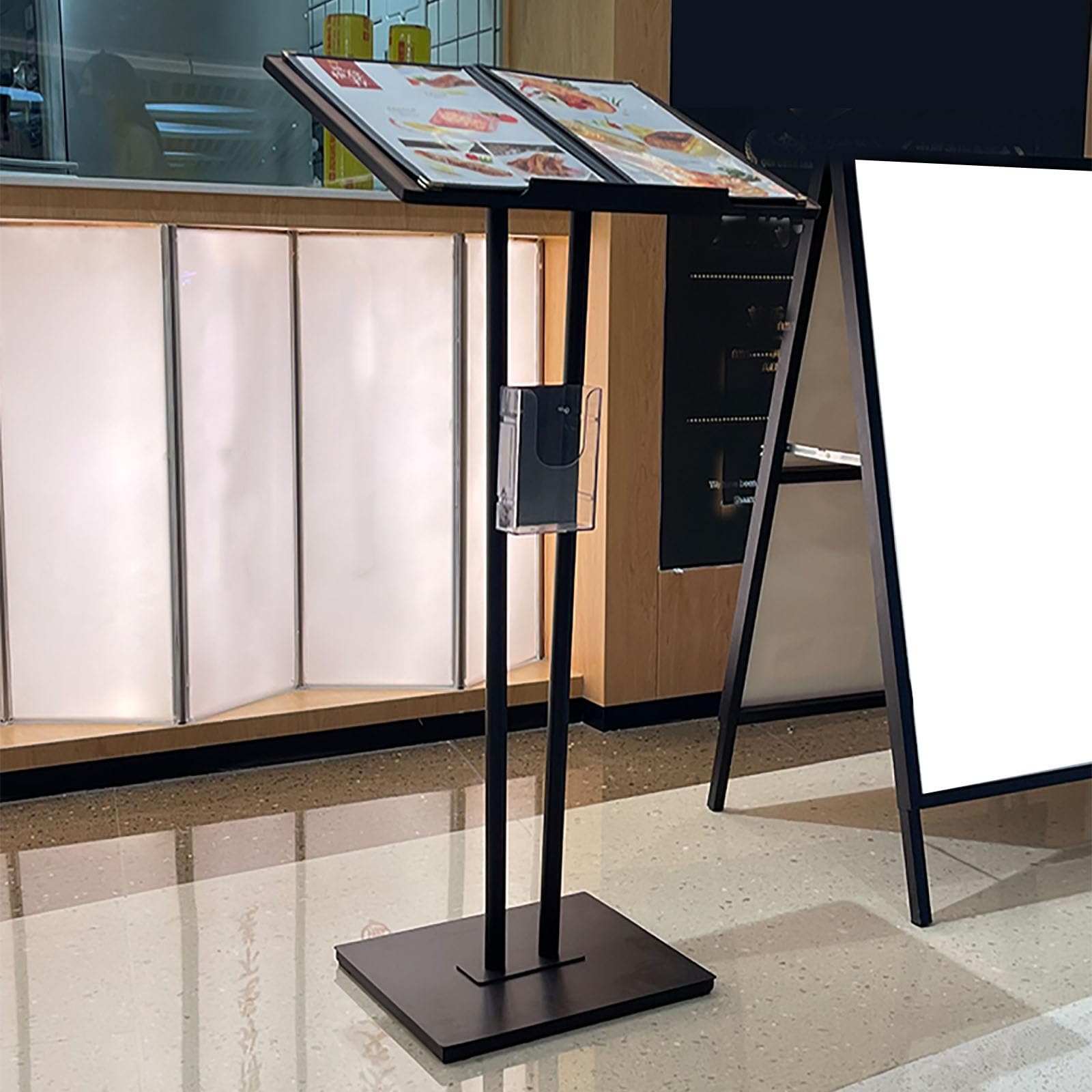 Genérico Atril Blanco Resistente, de pie, Ideal para Iglesias, Eventos, conferencias y presentaciones. Diseño Duradero, portátil y Elegante.