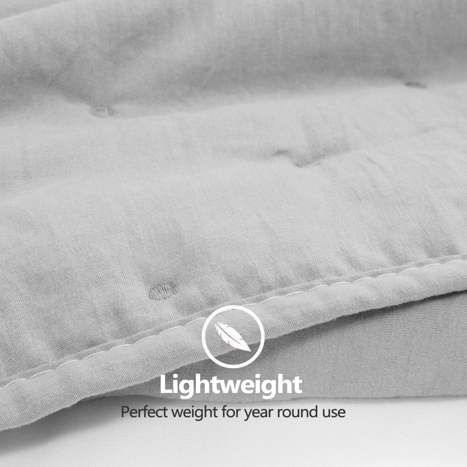 Sweet Home Collection Quilts Queen Size 3 Piece Set Vintage Pre Wash Oversized Reversible Pattern with Pillow Shams, Light Gray Fairmont(Pack of 1)