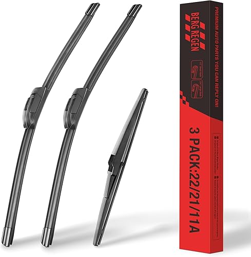 3 limpiaparabrisas de repuesto de 22 + 21 + 11 pulgadas para Jeep Grand Cherokee 2019 2018 2017 2016 2015 2014 con adaptador de gancho J/U para