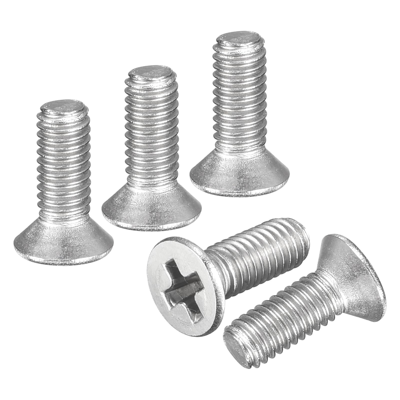DTGN M2-0.4x6 Flat Head Machine Screws - 500PCS - Good for Electronics and Machinery - 304 Stainless Steel Phillips Countersunk Micro Metric Machine Screw Bolts- Silver