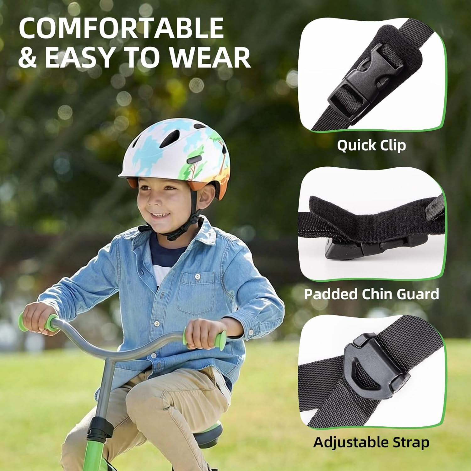 Kids Bike Helmet with Built-in Sun Visor - 360° Adjustable Youth & Toddler Safety Gear for Cycling, Skating, Scooters - 2 Sizes for Ages 3-5-8-14 Years Child Infant Boys Girls