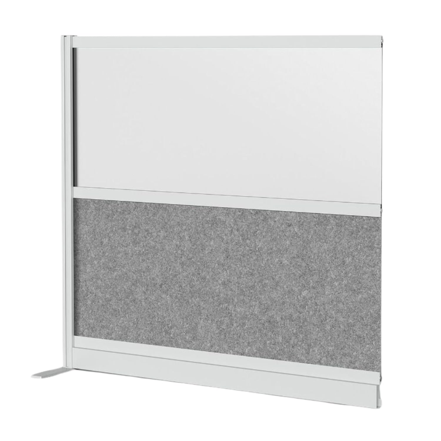 FSE 373-MW-5348-XWCGWG Modular Wall Room Divider System - Silver Frame - 53" x 48" Add-On Wall - Wide Paneling