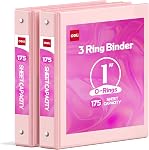 Deli 1-inch 3 Ring Binder with 2 Interior Pockets, 175 Sheets Capacity, 1 inch Binders fits 11" x 8.5" US Letter Size, Assorted 6 Pastel Colors, 6 Pack