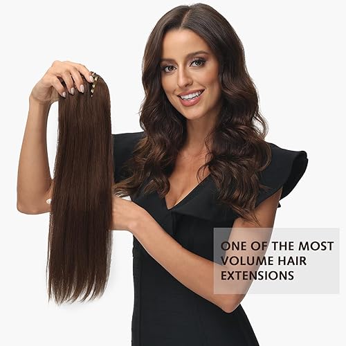 Miniatura 3 de Rose bud Extensiones de cabello humano real con pinzas, 16 clips, 10 pulgadas, 4.33 oz, extensiones de cabello humano natural grueso, color rubio