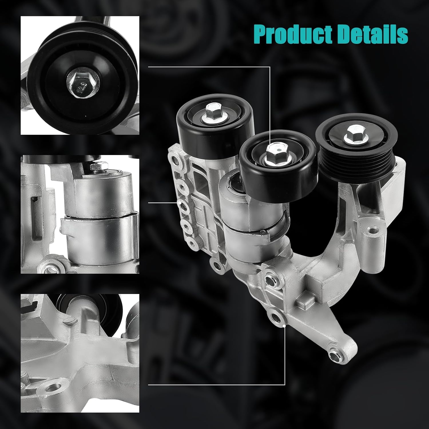 252802G115 Belt Tensioner Assembly with Pulley (2.0L 2.4L L4) For Kia Optima 2011-2015,Sportage 2011-2016,Forte 2011-2013,Sorento 2014-2015, For Hyundai Sonata Tucson Santa Fe Sport 252802G110