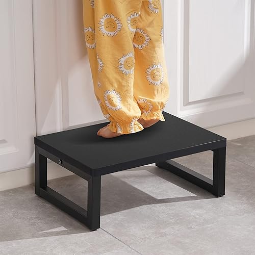 Miniatura 12 de Snughome Taburetes de madera para adultos y niños, taburete de madera maciza portátil para adultos con capacidad para hasta 350 libras, taburete de