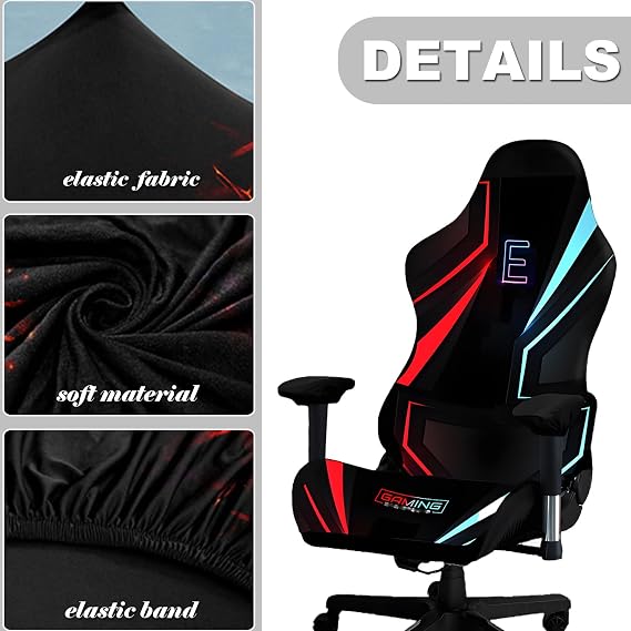 Gaming Chair Covers, Elastic Polyester Chair Seat Cover for Office Computer Gaming Reclining Racing (Gaming Motif D)
