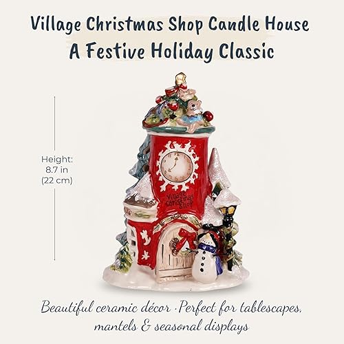Miniatura 3 de Blue Sky Clayworks 15597 Village Christmas Shop - Casa de velas, 8.7 pulgadas de longitud