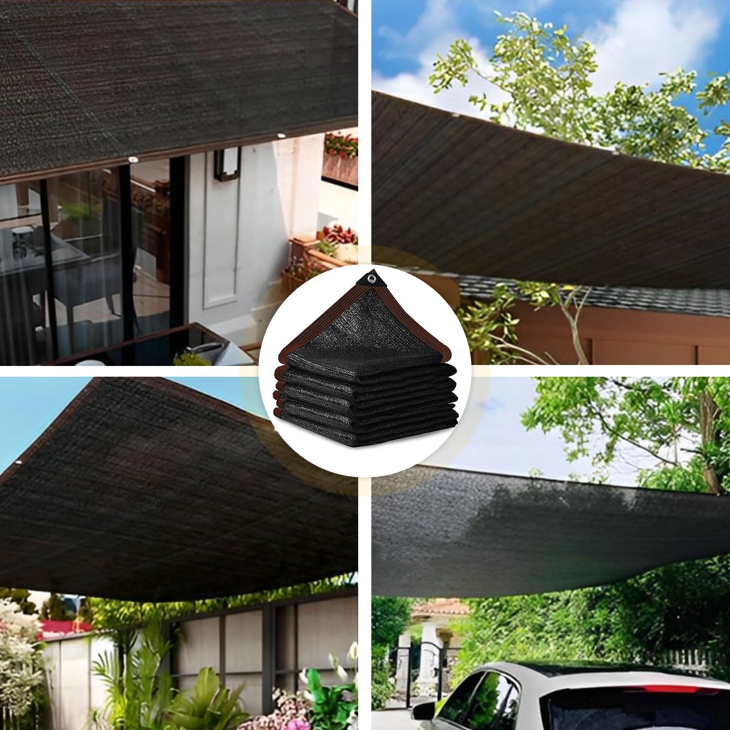 LATRAT Siatka zacieniająca, 90% wzmacnia zagęszczenie żagiel cieniujący, żagiel przeciwsłoneczny do szklarni/ogrodu/pergoli/patio Lawn/wiata (3 x 4 m)