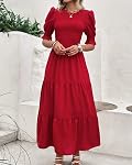 BTFBM Robes d'été décontractées pour femmes 2026 Volet à col de printemps Manche courte Mousse Florale Boho Flowy Maxi Habillement